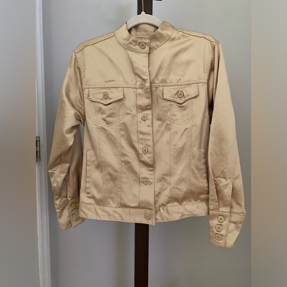 Vintage Bill Blass Jeans  GOLD Button Front Blazer Jacket Womens Size Small